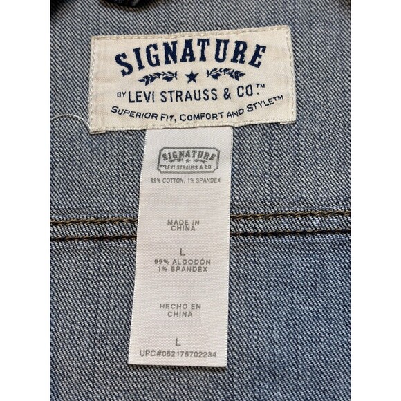 Levi's Signature Youth Girls Size Large Jean Jacket Medium/ Dark Y2K, 90's - Picture 14 of 15